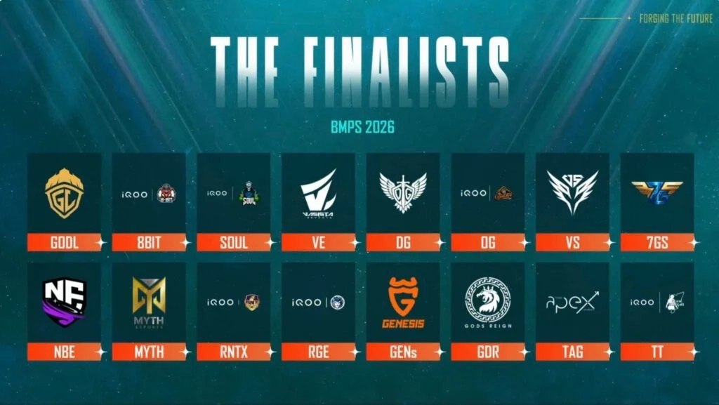 Lista de equipes finalistas do BMPS 2026