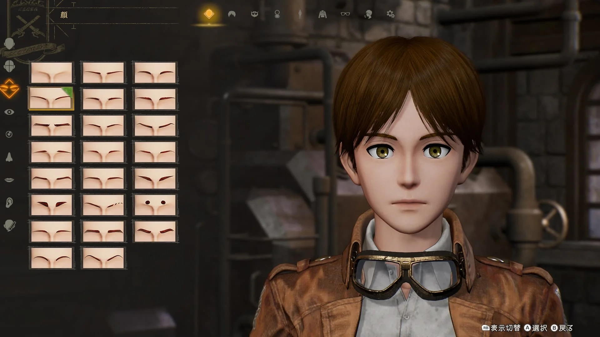 Personalização de personagens de Attack on Titan 3