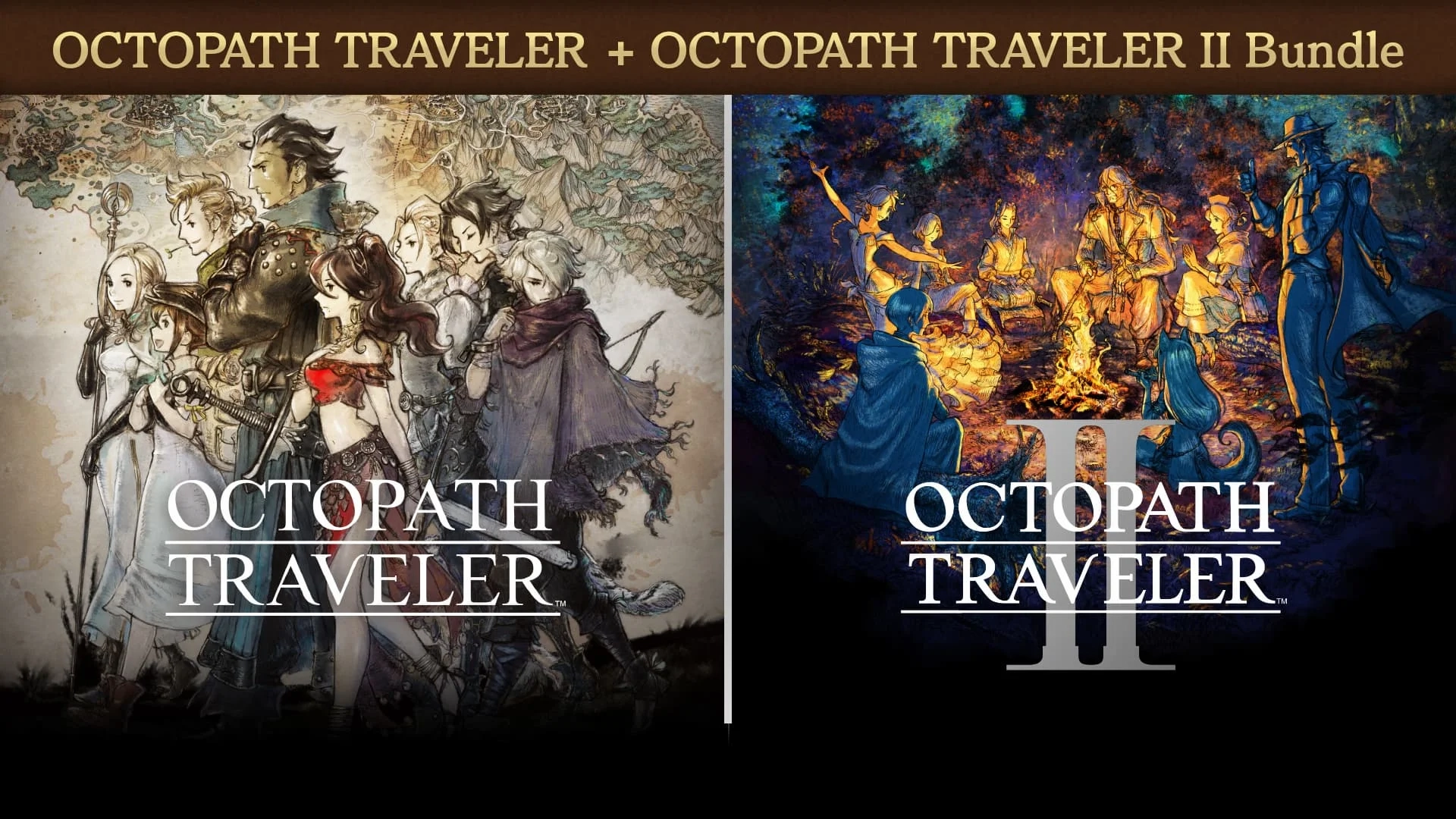 Arte principal de Octopath Traveller e Octopath Traveller 2