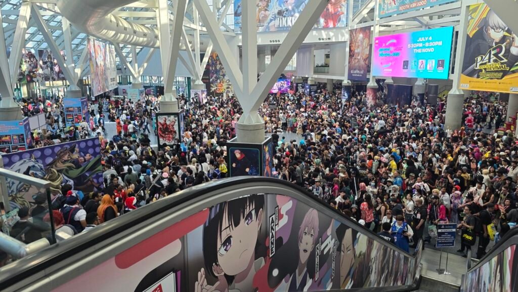 vista da multidão da exposição de anime