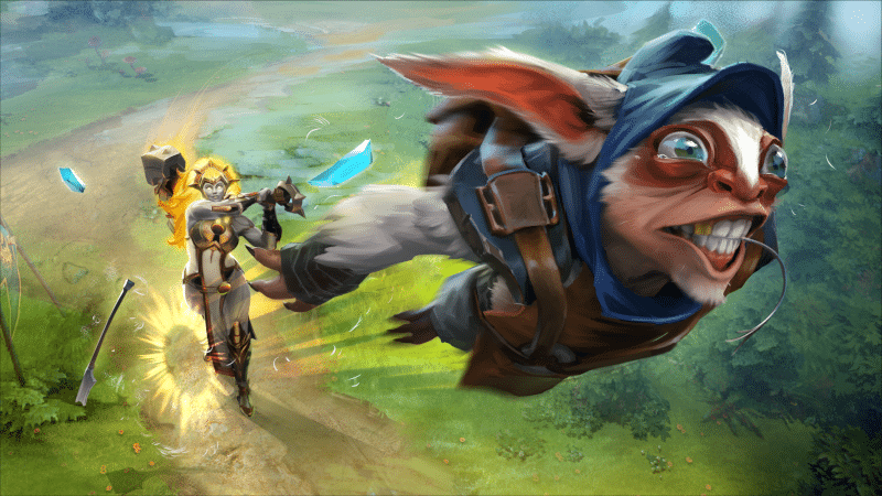 imagem de dota 2 heróis meepo e amanhecerbreaker