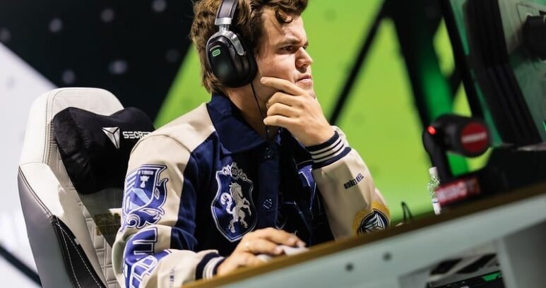 Magnus Carlsen, representing Team Liquid at the Esports World Cup 2025 Chess tournament