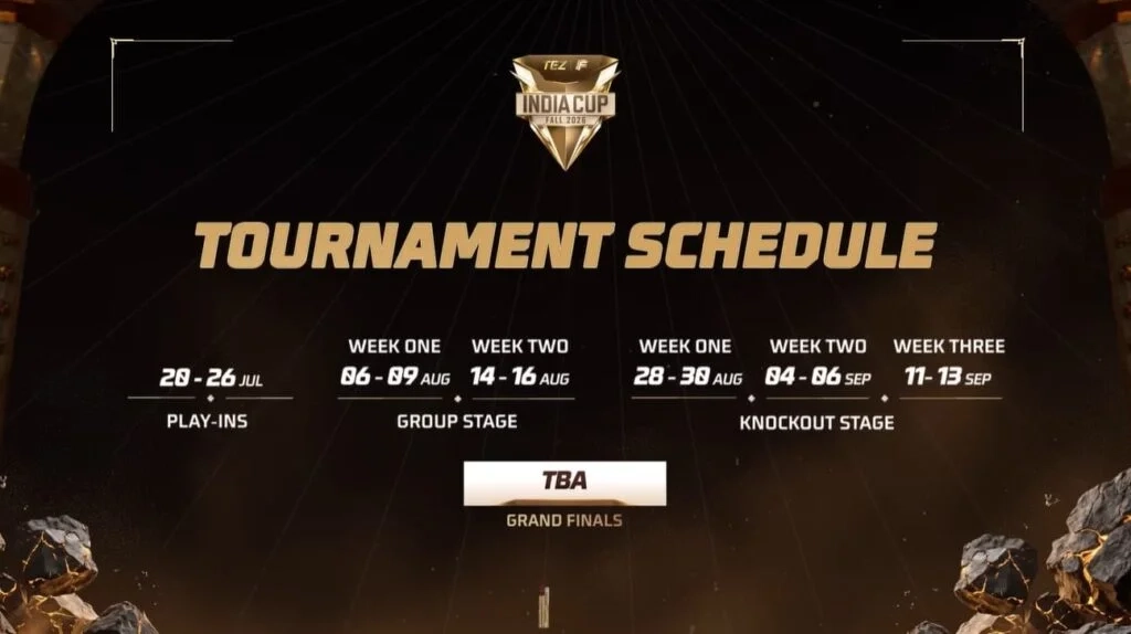 Cronograma de outono da Free Fire MAX India Cup 2026