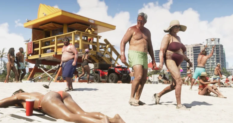 13th GTA 6 Gameplay Leak Shows Vice City Beach With Incredible Amount Of NPCs