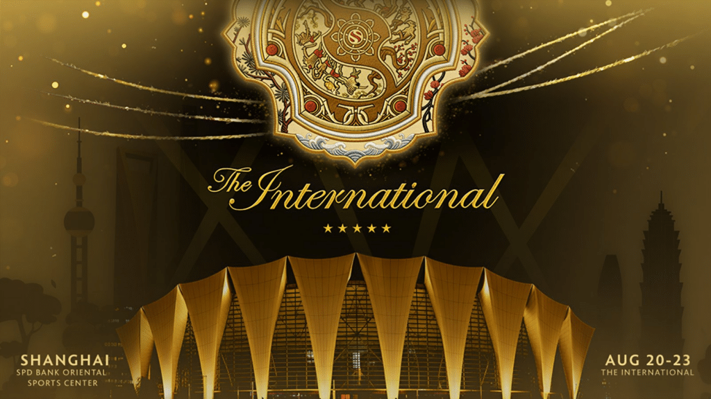 Arte promocional do The International 2026 em Xangai, China.