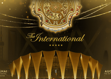Promotional artwork for The International 2026 in Shanghai, China.