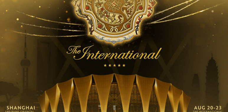 Promotional artwork for The International 2026 in Shanghai, China.