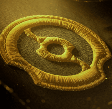 Image of a stitched Aegis of Champions emblem for The International 2026