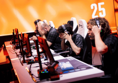 Image of Dota 2 players at EWC.