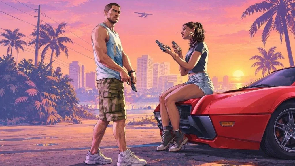 Jason e Lucia na arte de GTA 6