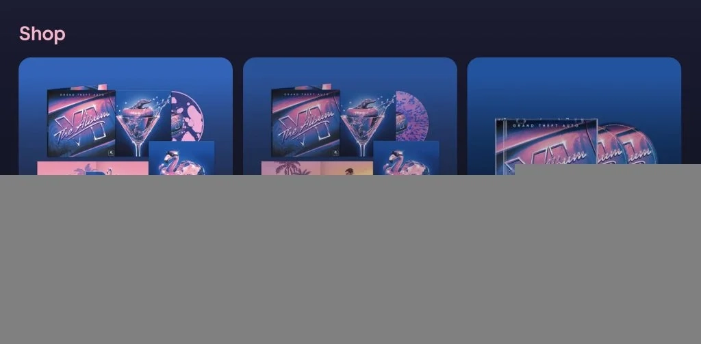 Captura de tela da lista de álbuns do GTA 6