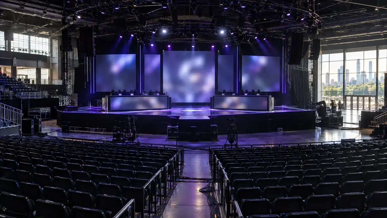 Arena de esportes vazia de Austin preparada para o evento 2027 VCT Champions
