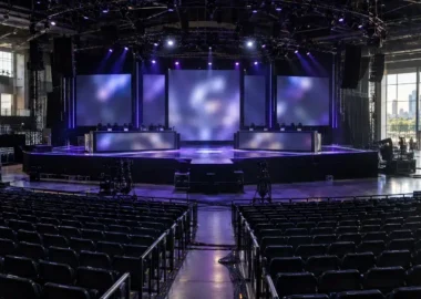 Empty Austin esports arena prepared for the 2027 VCT Champions event