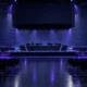 Empty esports stage prepared for a postponed FIFAe Finals tournament in Jeddah