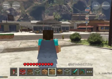 Modder puts Minecraft inside GTA 5 on iPhone with a rideable Ender Dragon - Dexerto
