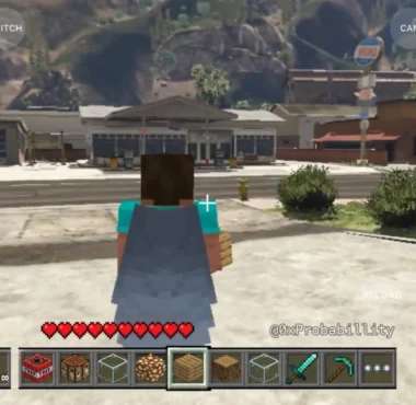 Modder puts Minecraft inside GTA 5 on iPhone with a rideable Ender Dragon - Dexerto