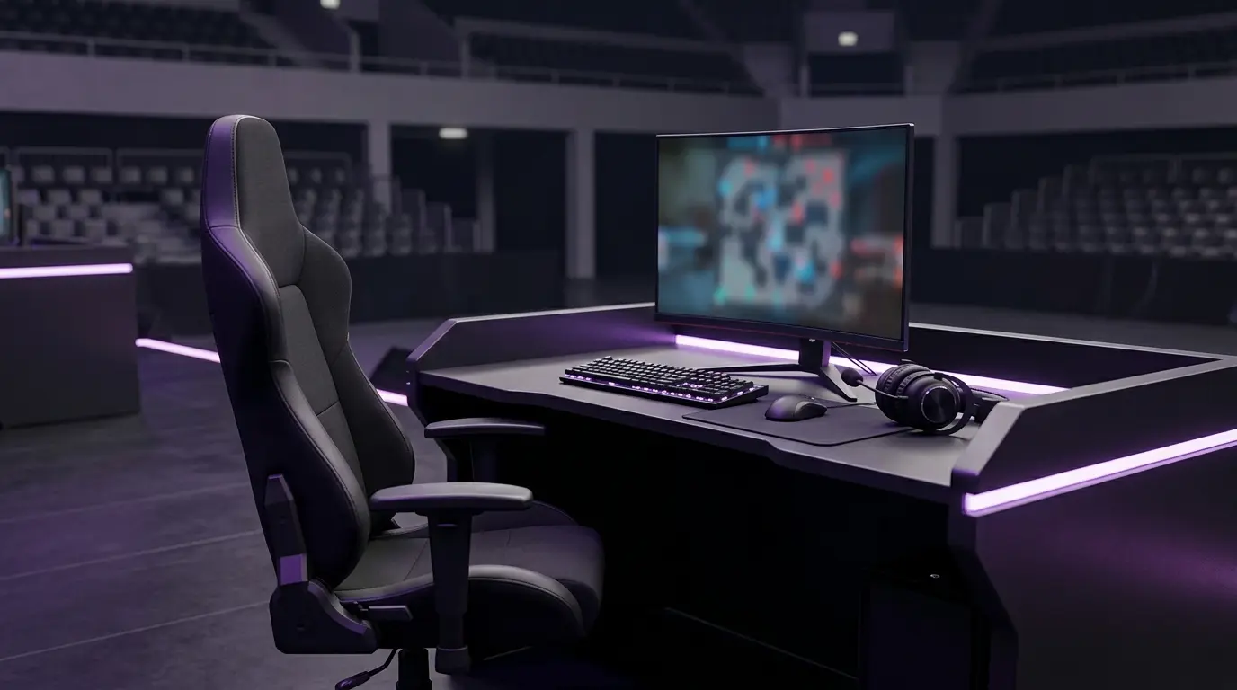 Estação vazia de jogadores de esportes CS2 simbolizando siuhy entrando na agência gratuita durante a redefinição da escalação do Liquid