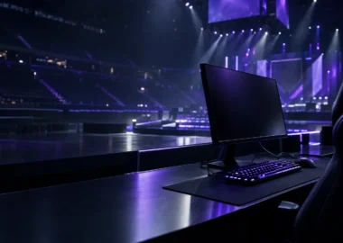 Empty Counter-Strike LAN stage symbolising Wildcard’s Major qualification race