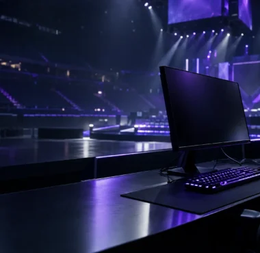 Empty Counter-Strike LAN stage symbolising Wildcard’s Major qualification race
