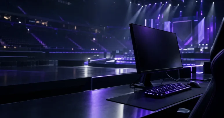 Empty Counter-Strike LAN stage symbolising Wildcard’s Major qualification race